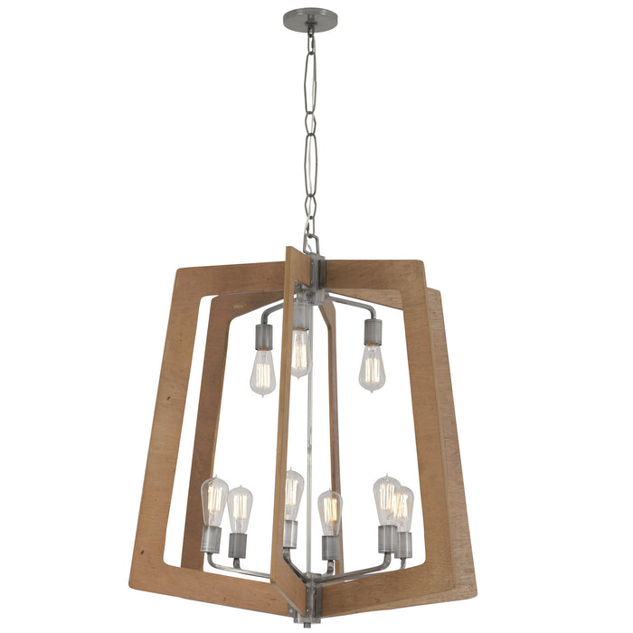 Varaluz 268C09SLW Nine Light Chandelier, Steel