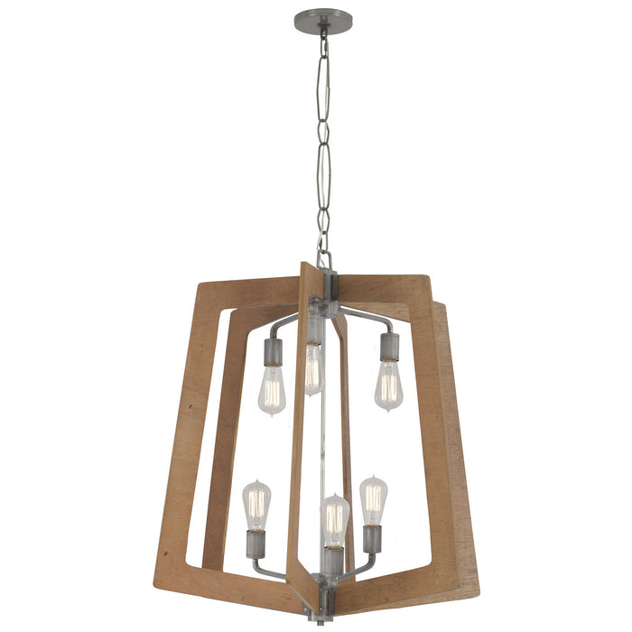 Varaluz 268F06SLW Six Light Chandelier, Steel
