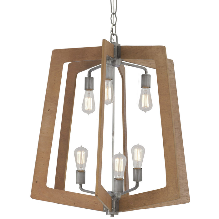 Varaluz 268F06SLW Six Light Chandelier, Steel