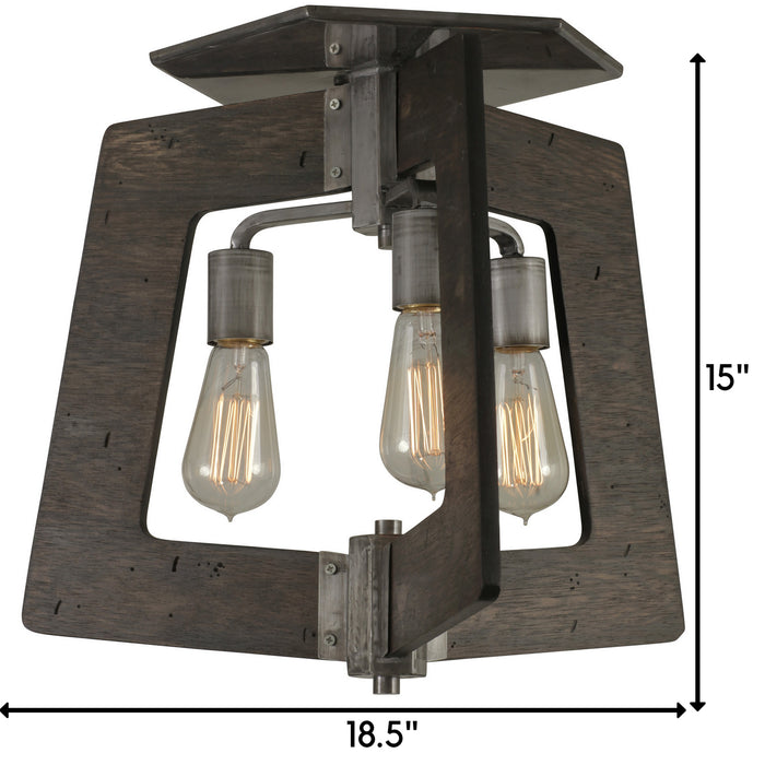 Varaluz 268S03SL Three Light Ceiling Mount, Steel