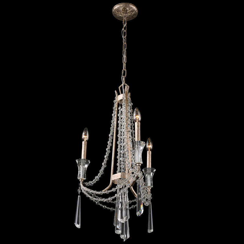 Varaluz 270C03TR Three Light Chandelier, Transcend Silver