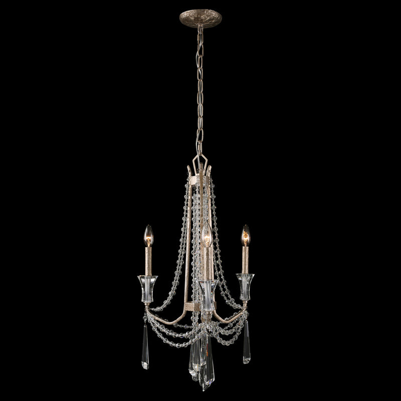 Varaluz 270C03TR Three Light Chandelier, Transcend Silver