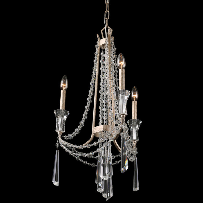Varaluz 270C03TR Three Light Chandelier, Transcend Silver