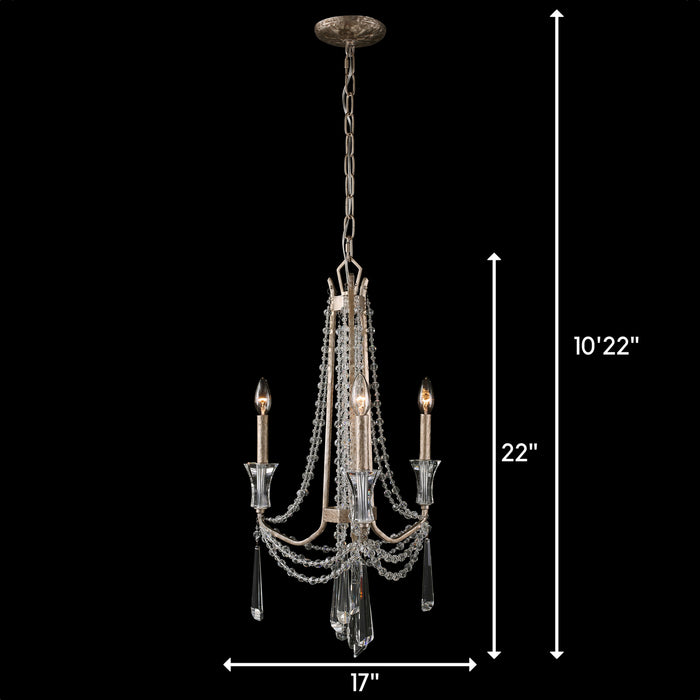 Varaluz 270C03TR Three Light Chandelier, Transcend Silver