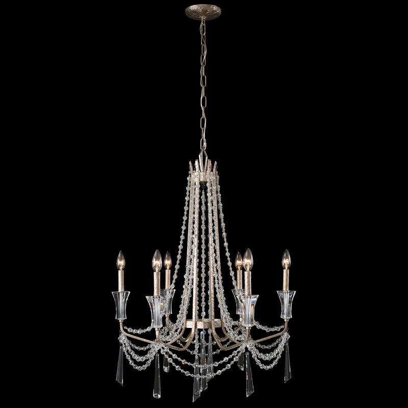 Varaluz 270C06TR Six Light Chandelier, Transcend Silver