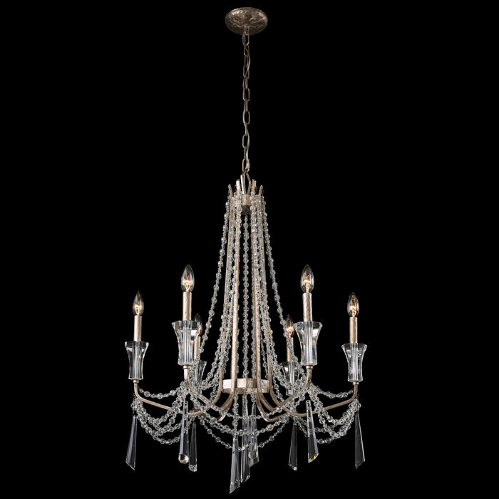 Varaluz 270C06TR Six Light Chandelier, Transcend Silver