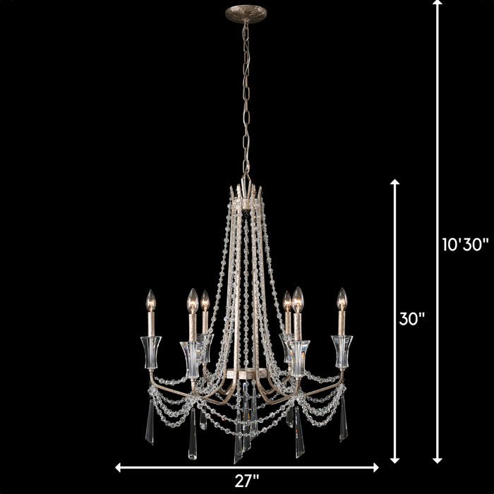 Varaluz 270C06TR Six Light Chandelier, Transcend Silver
