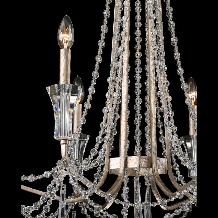 Varaluz 270C06TR Six Light Chandelier, Transcend Silver