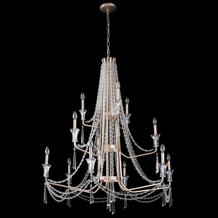 Varaluz 270C12TR 12 Light Chandelier, Transcend Silver