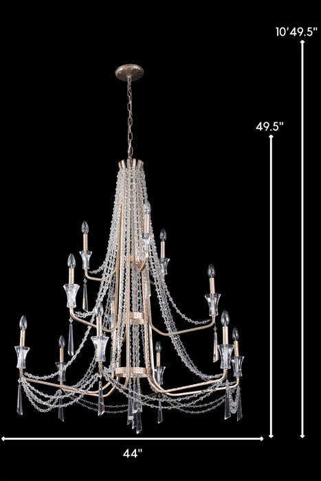 Varaluz 270C12TR 12 Light Chandelier, Transcend Silver