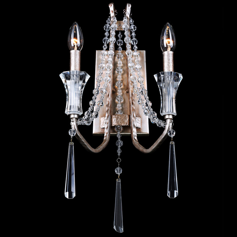 Varaluz 270W02TR Two Light Wall Sconce, Transcend Silver