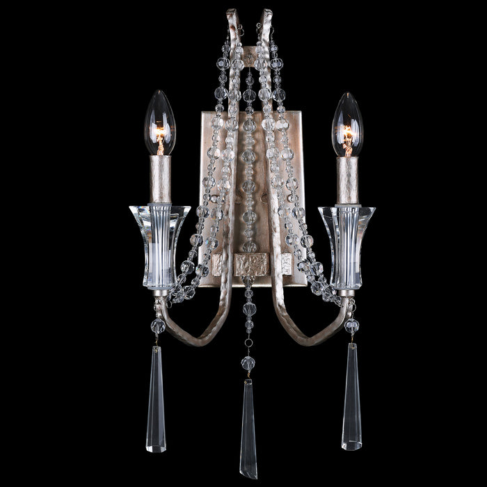 Varaluz 270W02TR Two Light Wall Sconce, Transcend Silver