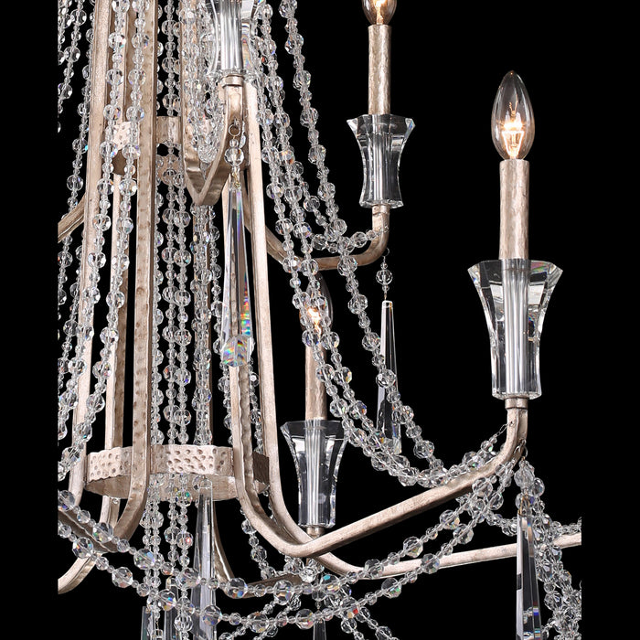 Varaluz 270C09TR Nine Light Chandelier, Transcend Silver