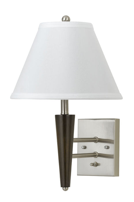 Cal Lighting LA-2025WL-1BW One Light Wall Lamp, Brushed Steel Wood