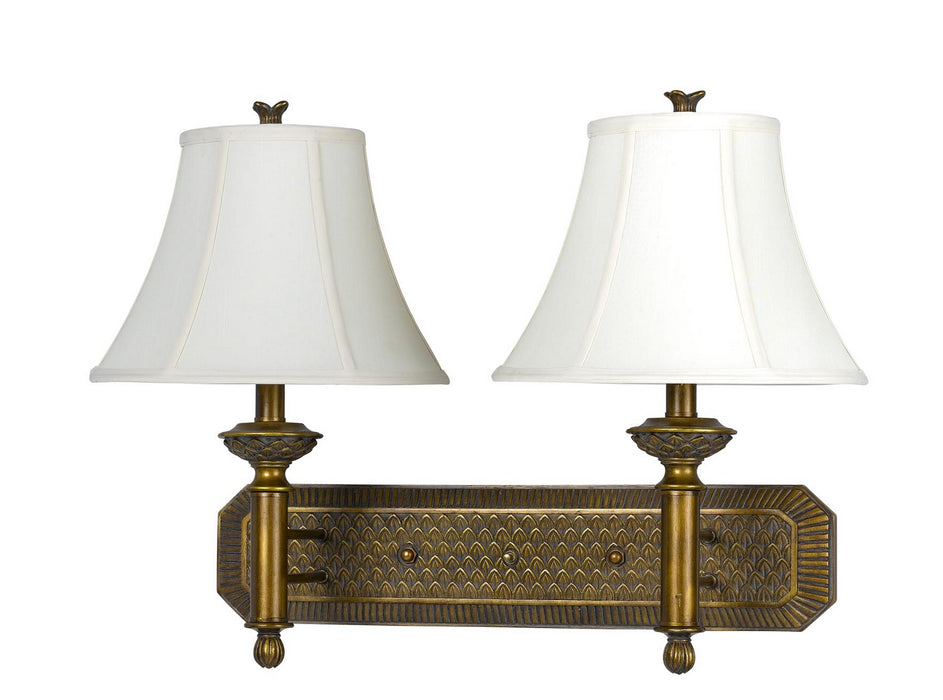 Cal Lighting LA-60001W2L-1 Two Light Wall Lamp, Antique Gold