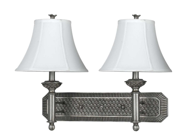 Cal Lighting LA-60001W2L-2 Two Light Wall Lamp, Antique Silver