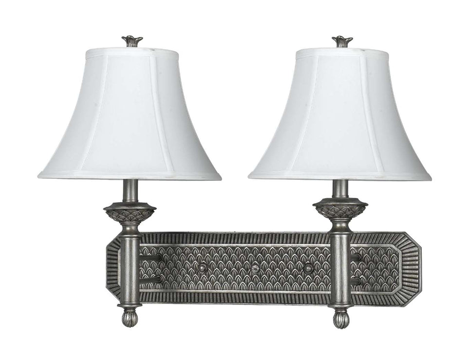 Cal Lighting LA-60001W2L-2 Two Light Wall Lamp, Antique Silver