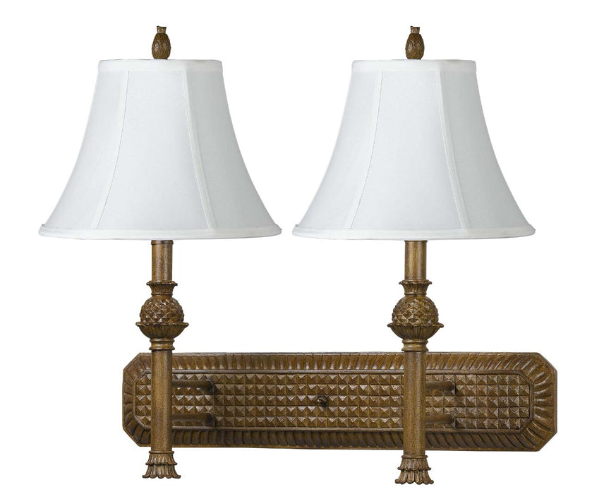 Cal Lighting LA-60005W2L-1 Two Light Wall Lamp, Antique Gold