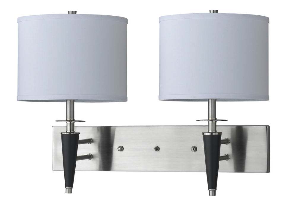 Cal Lighting LA-8002W2L-1BS Two Light Wall Lamp, Brushed Steel