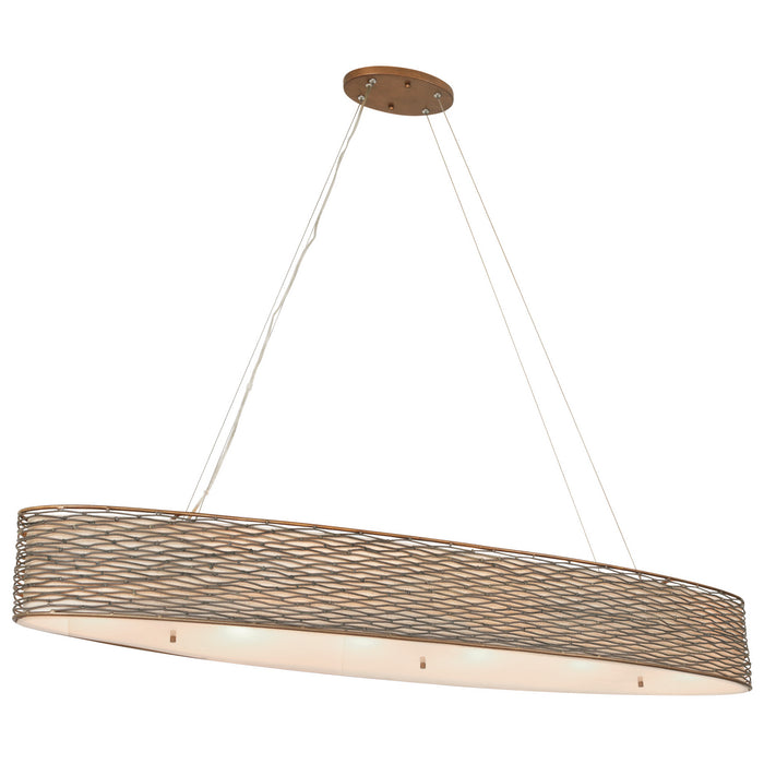 Varaluz 247N06HO Six Light Linear Pendant, Hammered Ore