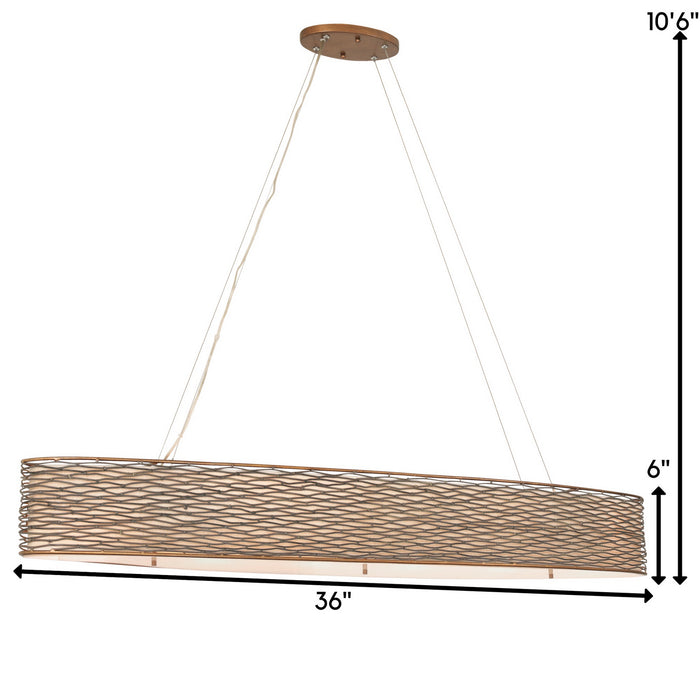 Varaluz 247N06HO Six Light Linear Pendant, Hammered Ore