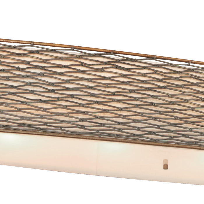Varaluz 247N06HO Six Light Linear Pendant, Hammered Ore