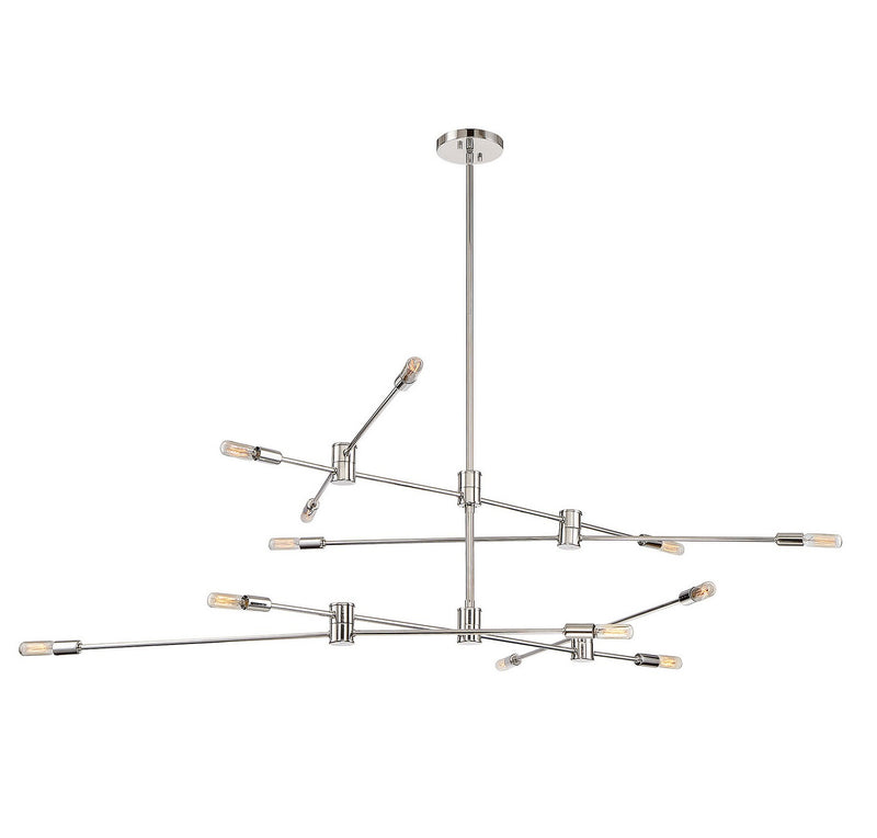 Savoy House 1-7001-12-109 12 Light Chandelier, Polished Nickel