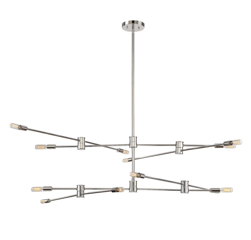 Savoy House 1-7001-12-109 12 Light Chandelier, Polished Nickel