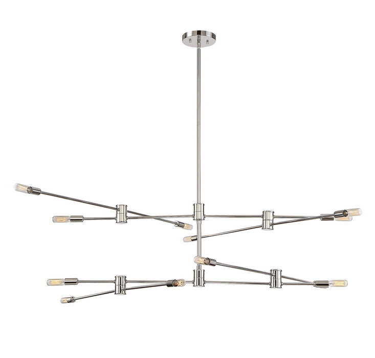 Savoy House 1-7001-12-109 12 Light Chandelier, Polished Nickel