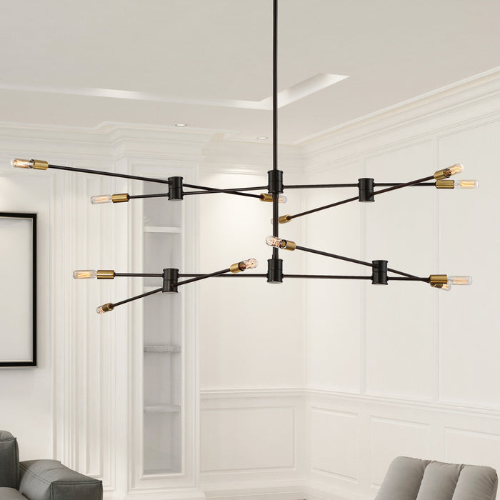 Savoy House 1-7001-12-77 12 Light Chandelier, Bronze with Brass