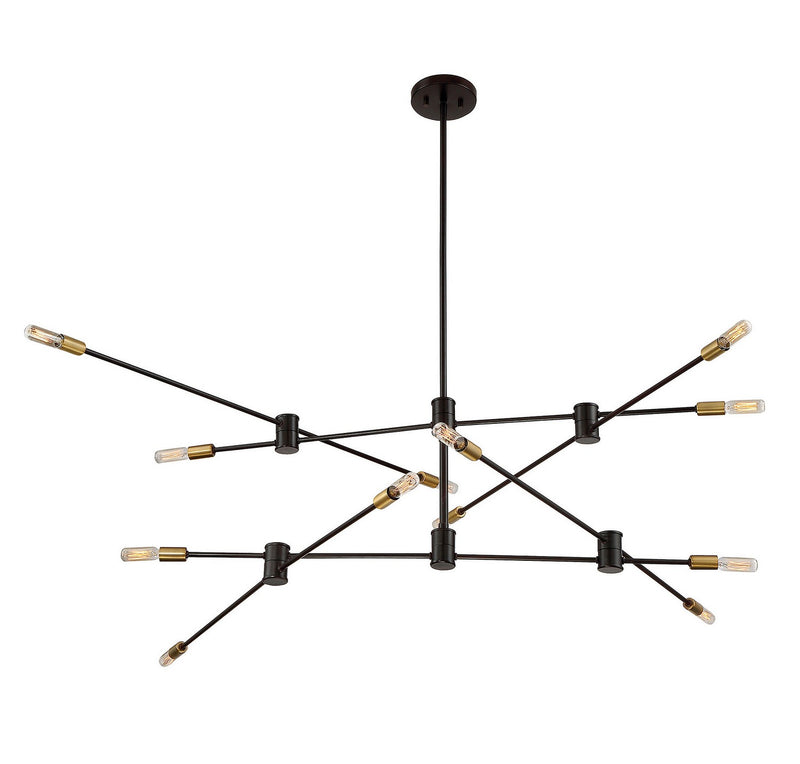 Savoy House 1-7001-12-77 12 Light Chandelier, Bronze with Brass