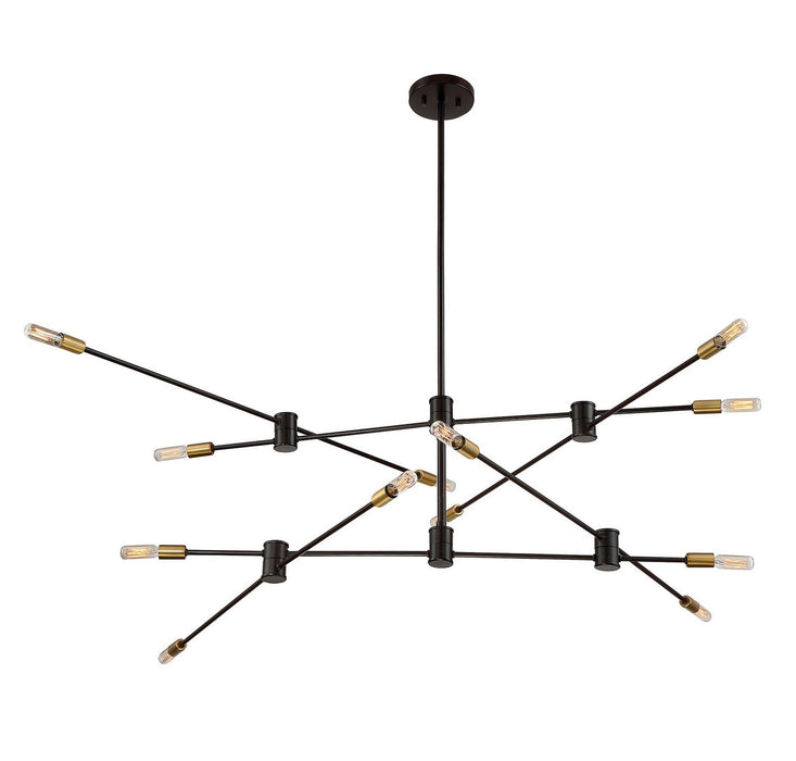 Savoy House 1-7001-12-77 12 Light Chandelier, Bronze with Brass