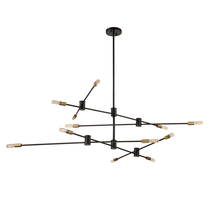 Savoy House 1-7001-12-77 12 Light Chandelier, Bronze with Brass