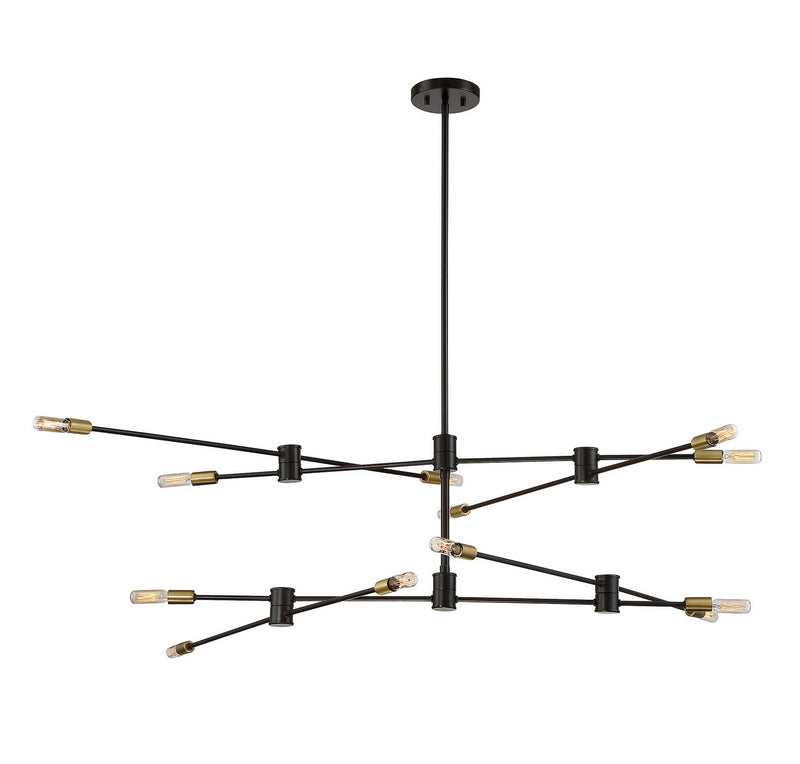 Savoy House 1-7001-12-77 12 Light Chandelier, Bronze with Brass
