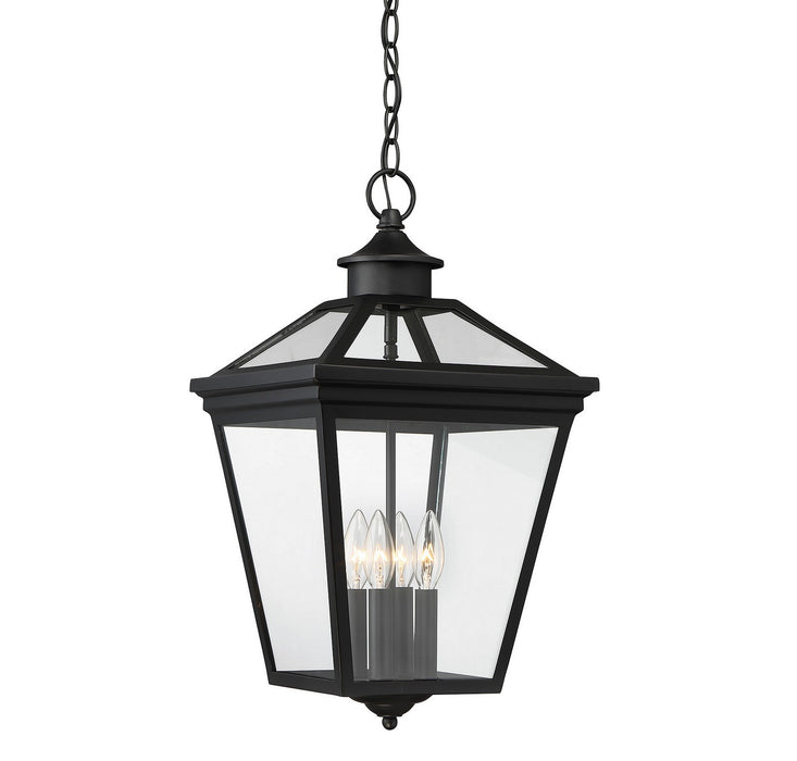 Savoy House 5-145-BK Four Light Outdoor Hanging Lantern, Black
