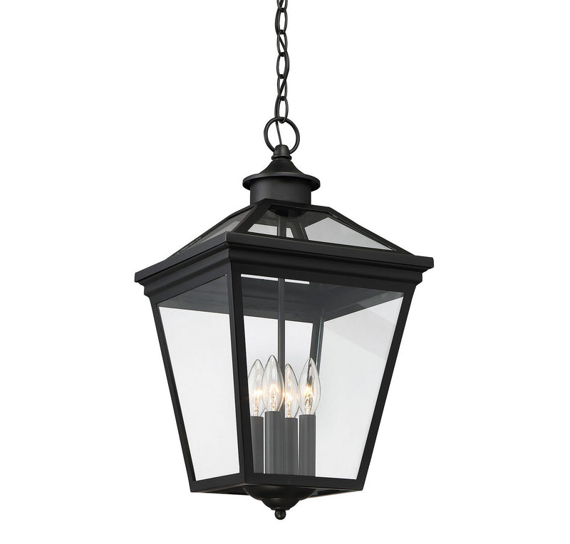 Savoy House 5-145-BK Four Light Outdoor Hanging Lantern, Black