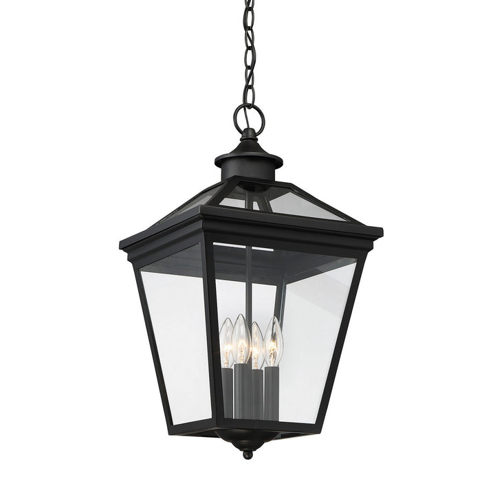 Savoy House 5-145-BK Four Light Outdoor Hanging Lantern, Black