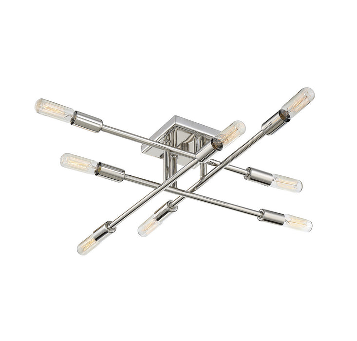 Savoy House 6-7003-8-109 Eight Light Semi Flush Mount, Polished Nickel