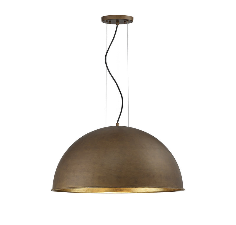 Savoy House 7-5014-3-84 Three Light Pendant, Rubbed Bronze with Gold Leaf