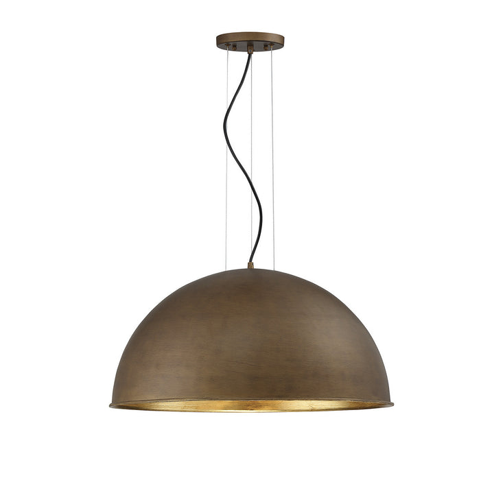 Savoy House 7-5014-3-84 Three Light Pendant, Rubbed Bronze with Gold Leaf