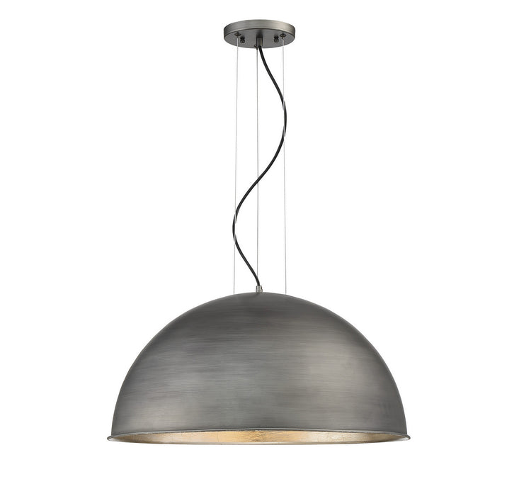 Savoy House 7-5014-3-85 Three Light Pendant, Rubbed Zinc with Silver Leaf