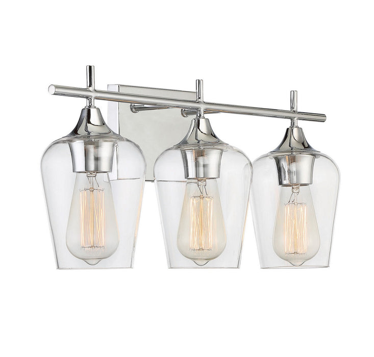 Savoy House 8-4030-3-11 Three Light Bath Bar, Polished Chrome