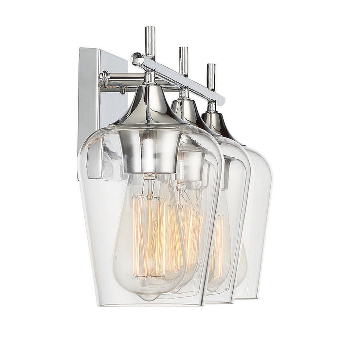 Savoy House 8-4030-3-11 Three Light Bath Bar, Polished Chrome
