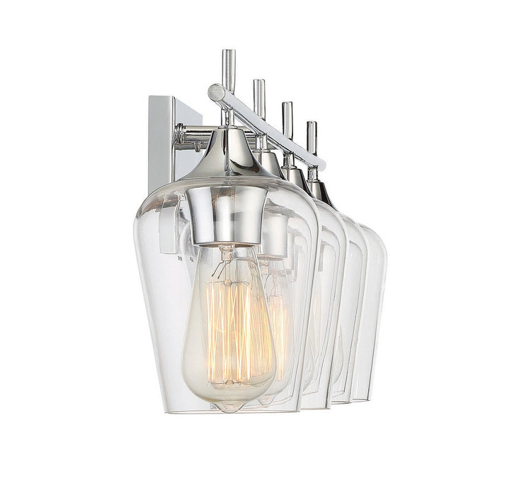 Savoy House 8-4030-4-11 Four Light Bath Bar, Polished Chrome