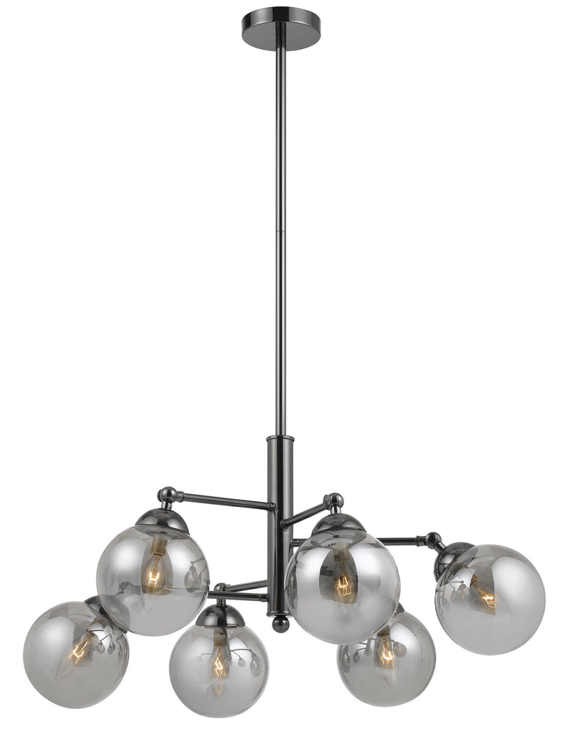Cal Lighting FX-2577-6 Six Light Chandelier, Gun Metal