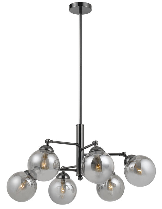 Cal Lighting FX-2577-6 Six Light Chandelier, Gun Metal