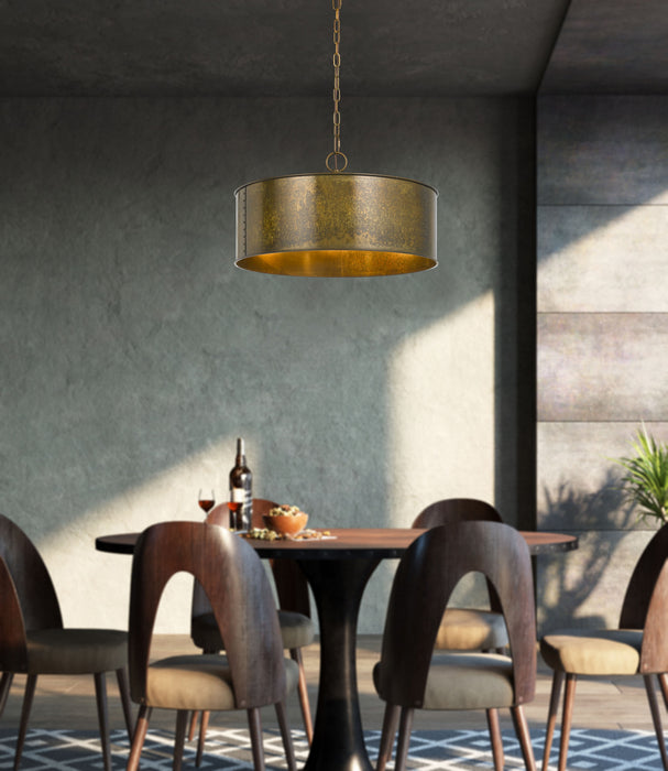Cal Lighting FX-3637-3 Three Light Chandelier, Distress Gold
