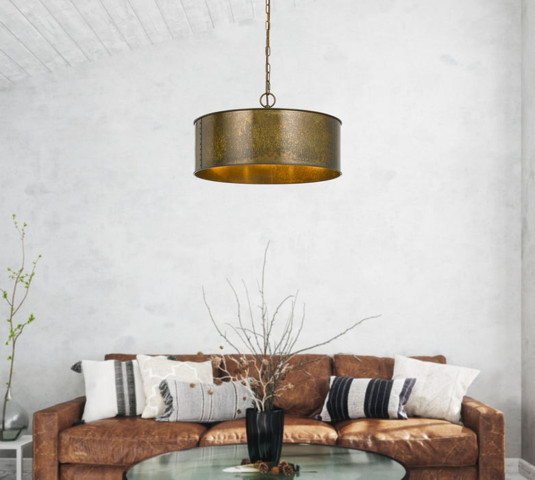 Cal Lighting FX-3637-3 Three Light Chandelier, Distress Gold