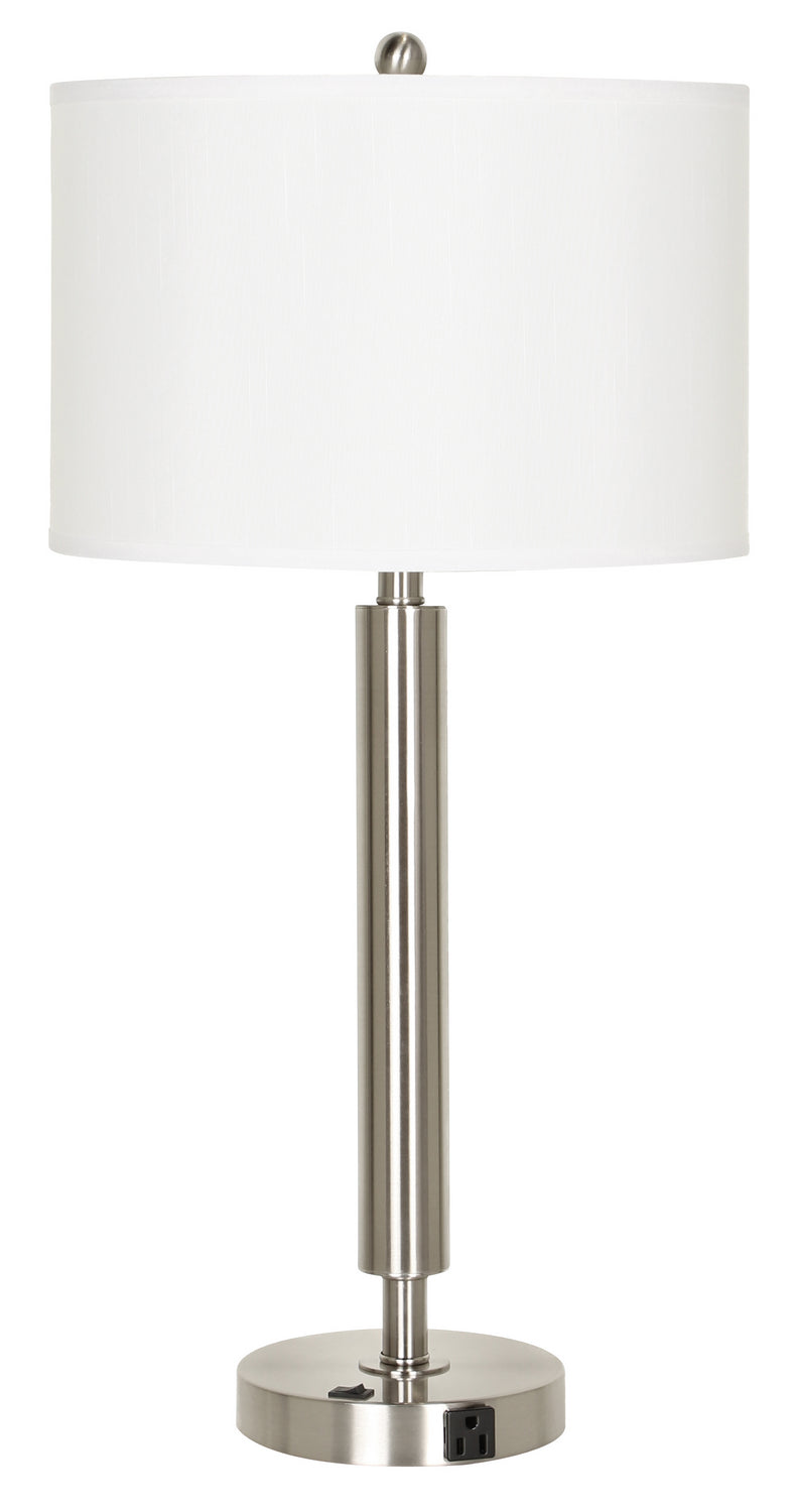 Cal Lighting LA-2004NS-1RBS One Light Table Lamp, Brushed Steel
