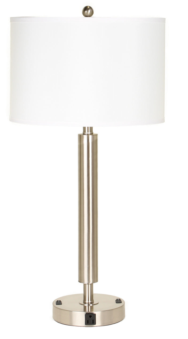 Cal Lighting LA-2004NS-2RBS Two Light Table Lamp, Brushed Steel